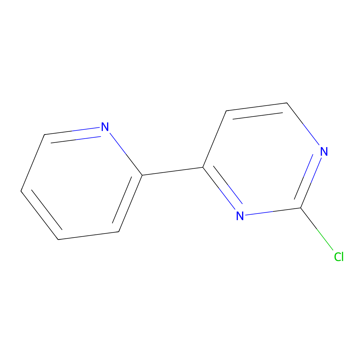 2-Chloro-4-(pyridin-2-yl)pyrimidine molecular structure, CAS 630423-85-7