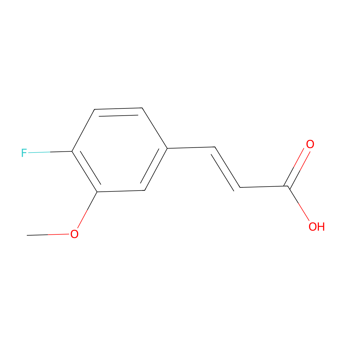 (2E)-3-(4-fluoro-3-methoxyphenyl)prop-2-enoic acid molecular structure, CAS 630424-79-2