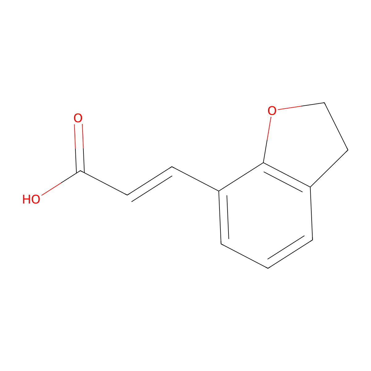 (E)-3-(2,3-dihydrobenzofuran-7-yl)acrylic acid molecular structure, CAS 630424-80-5
