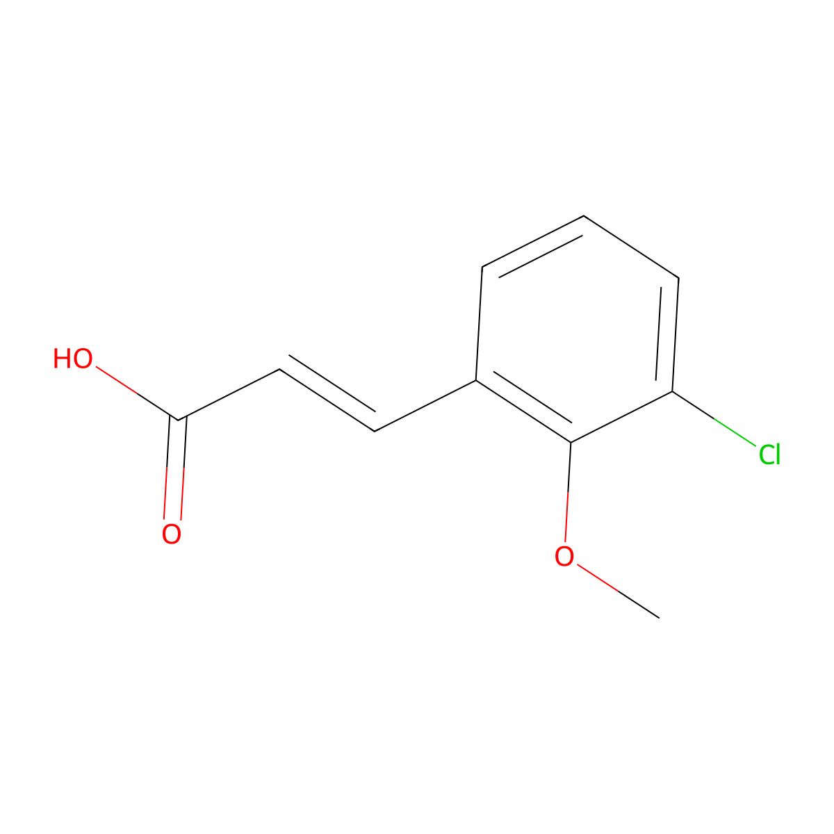 3-(3-Chloro-2-methoxyphenyl)prop-2-enoic acid molecular structure, CAS 630424-84-9