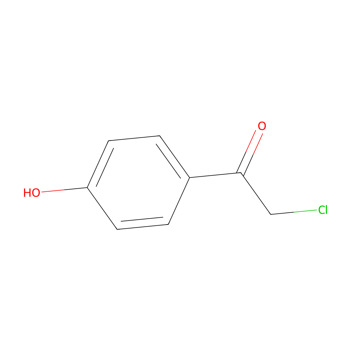 2-Chloro-1-(4-hydroxyphenyl)ethan-1-one molecular structure, CAS 6305-04-0