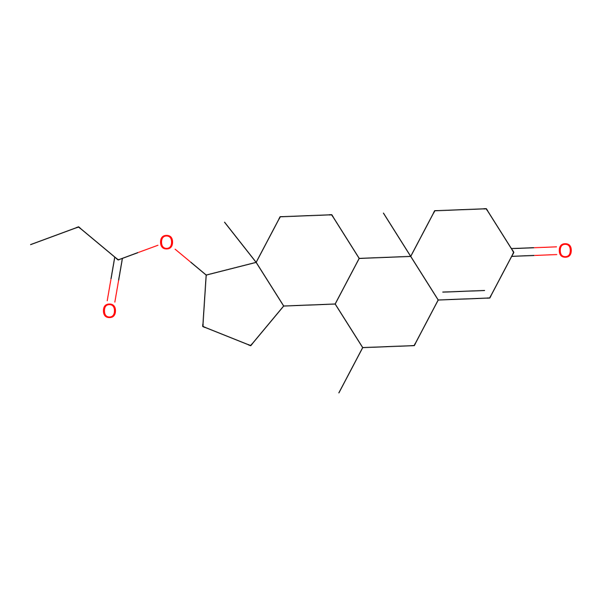17beta-Hydroxy-7alpha-methylandrost-4-en-3-one propionate molecular structure, CAS 6305-06-2