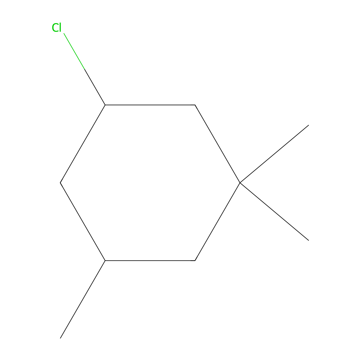 3-Chloro-1,1,5-trimethylcyclohexane molecular structure, CAS 6305-19-7