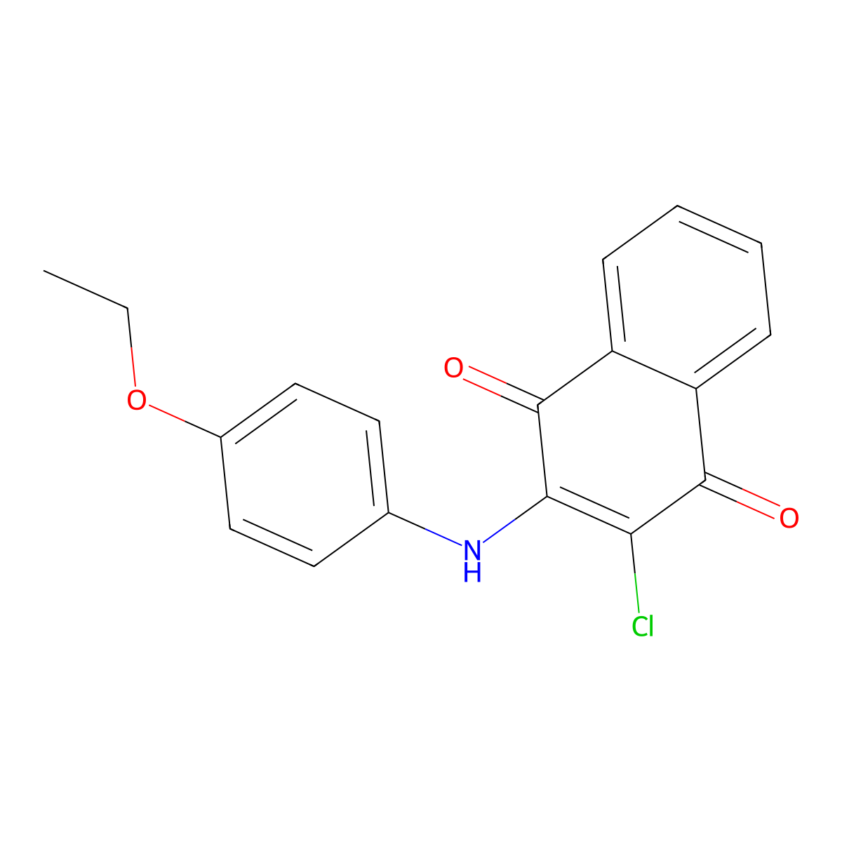 2-Chloro-3-(4-ethoxyanilino)-1,4-dihydronaphthalene-1,4-dione molecular structure, CAS 6305-25-5