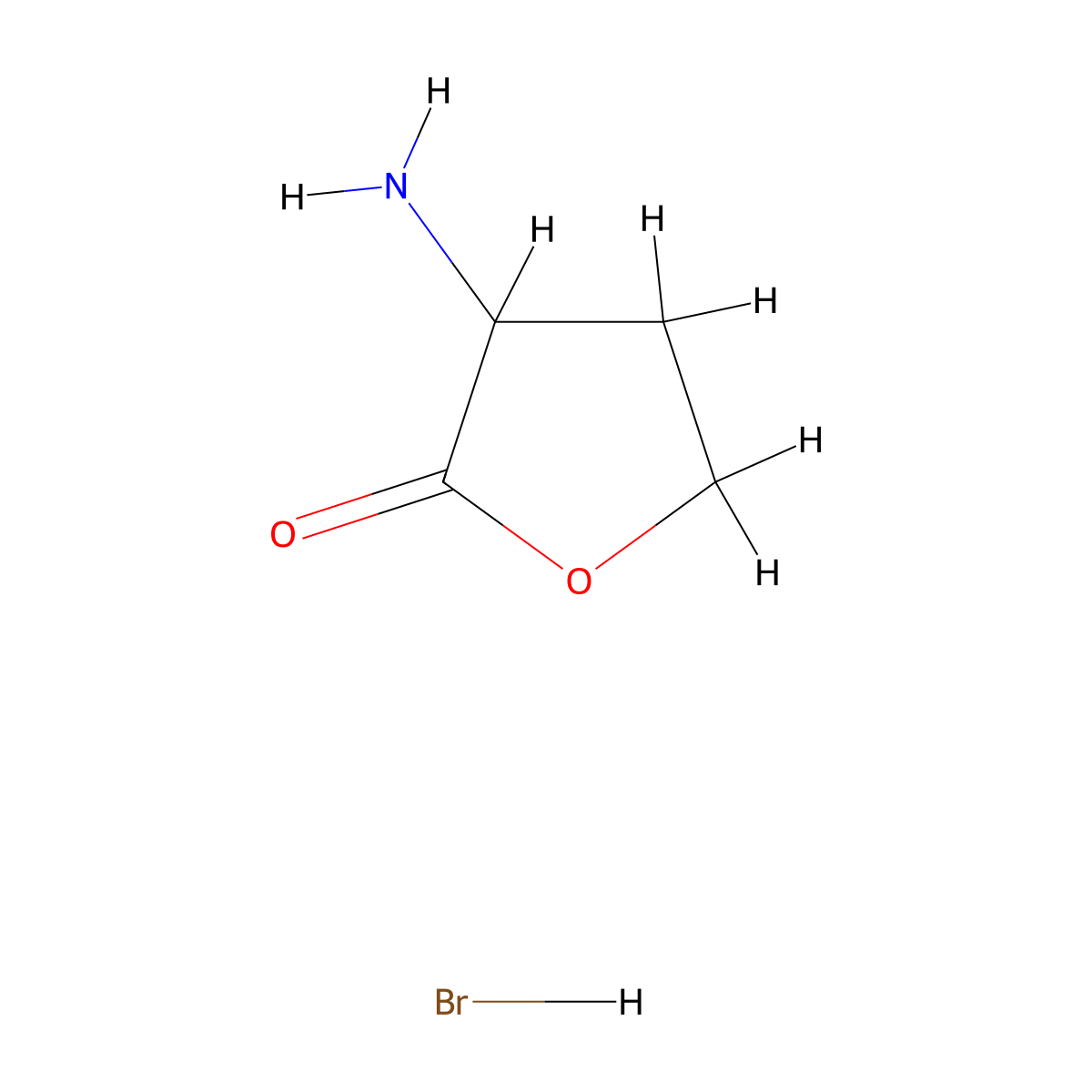 Homoserine lactone hydrobromide molecular structure, CAS 6305-38-0
