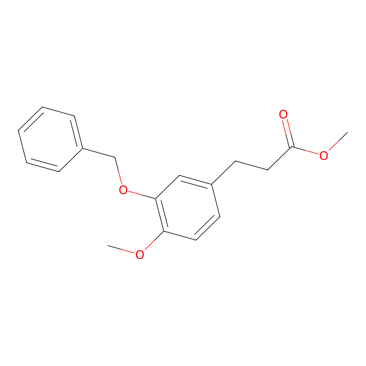 Methyl 3-(4-methoxy-3-phenylmethoxyphenyl)propanoate molecular structure, CAS 6305-53-9