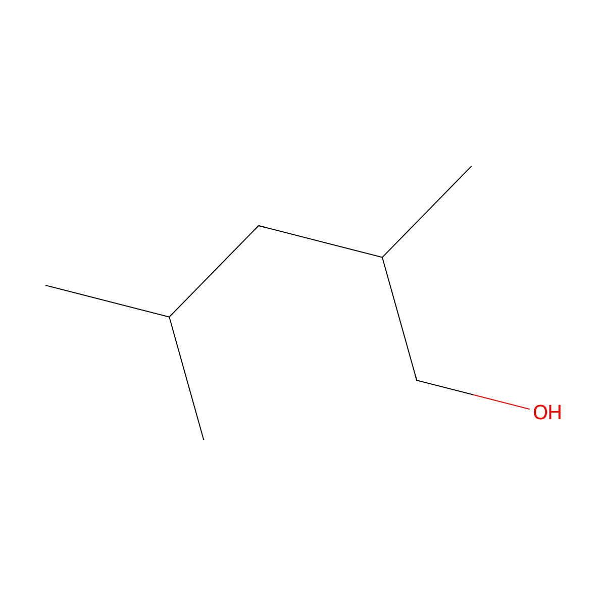 2,4-Dimethyl-1-pentanol molecular structure, CAS 6305-71-1