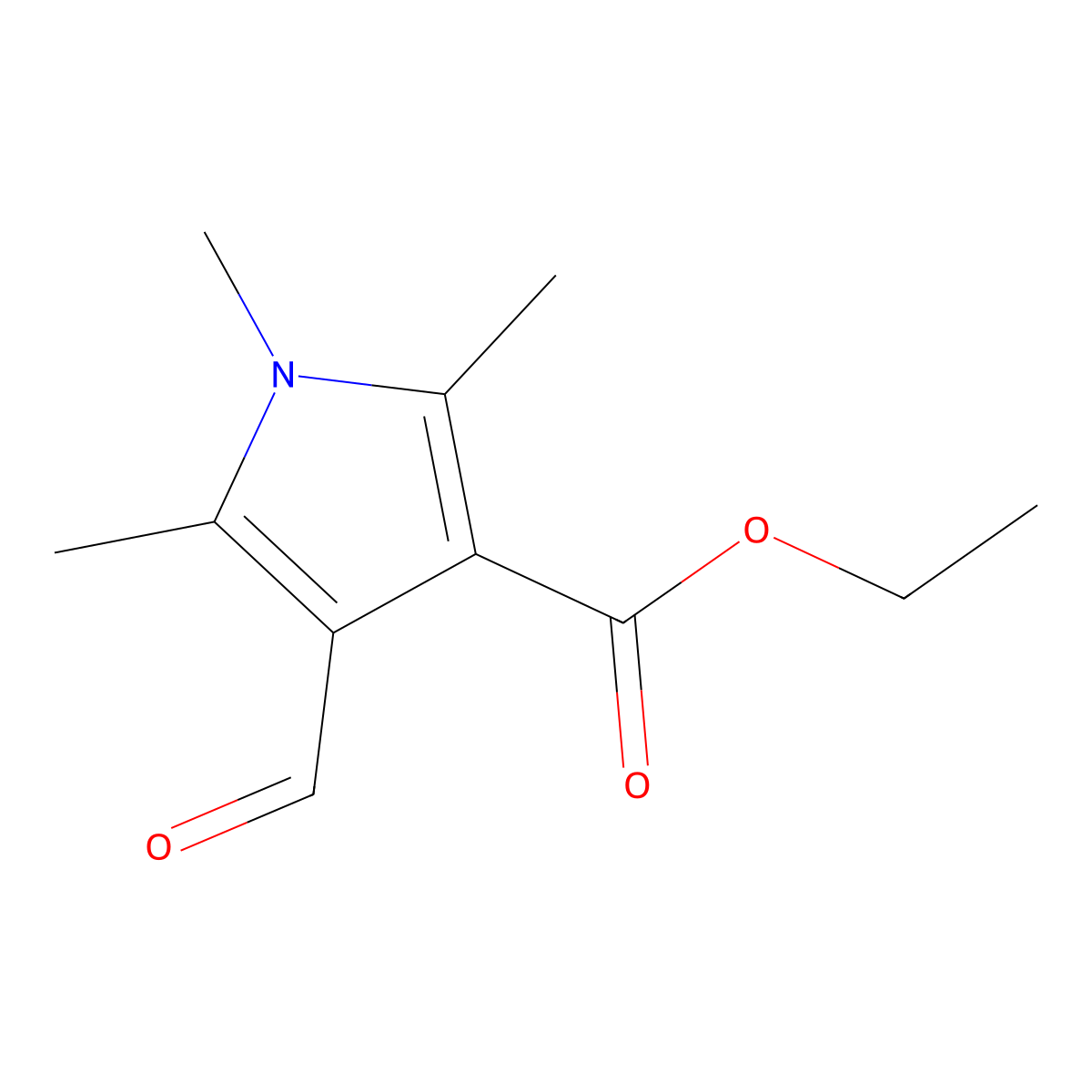 Ethyl 4-formyl-1,2,5-trimethyl-1H-pyrrole-3-carboxylate molecular structure, CAS 63050-13-5