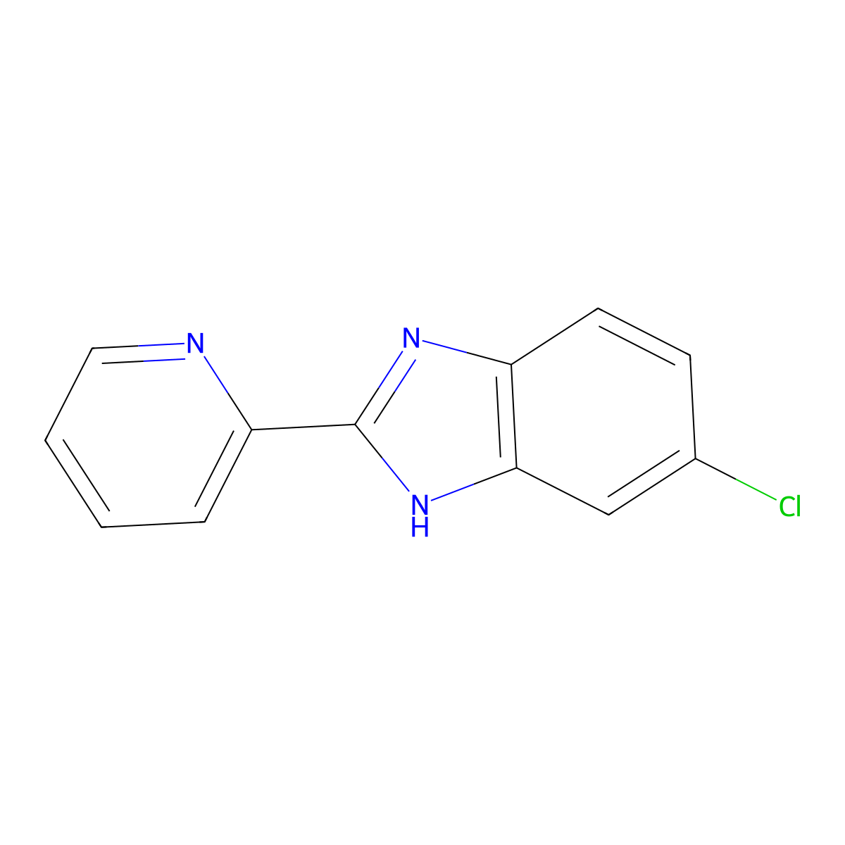 6-Chloro-2-(2-pyridinyl)-1H-benzimidazole molecular structure, CAS 63053-15-6