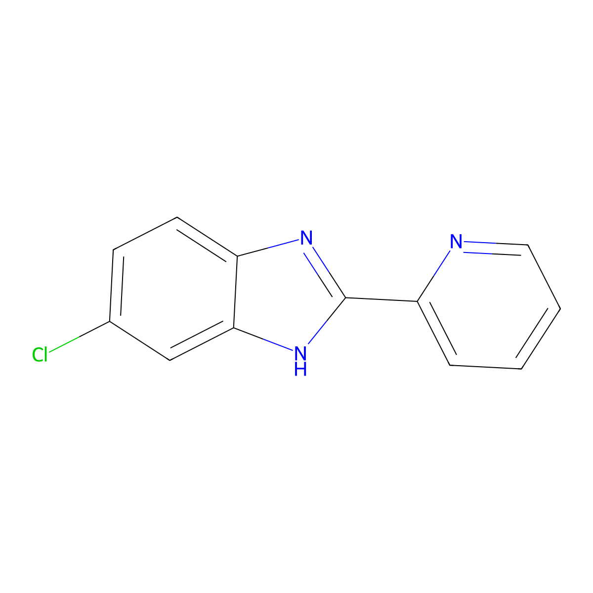 6-Chloro-2-(2-pyridinyl)-1H-benzimidazole molecular structure, CAS 63053-15-6