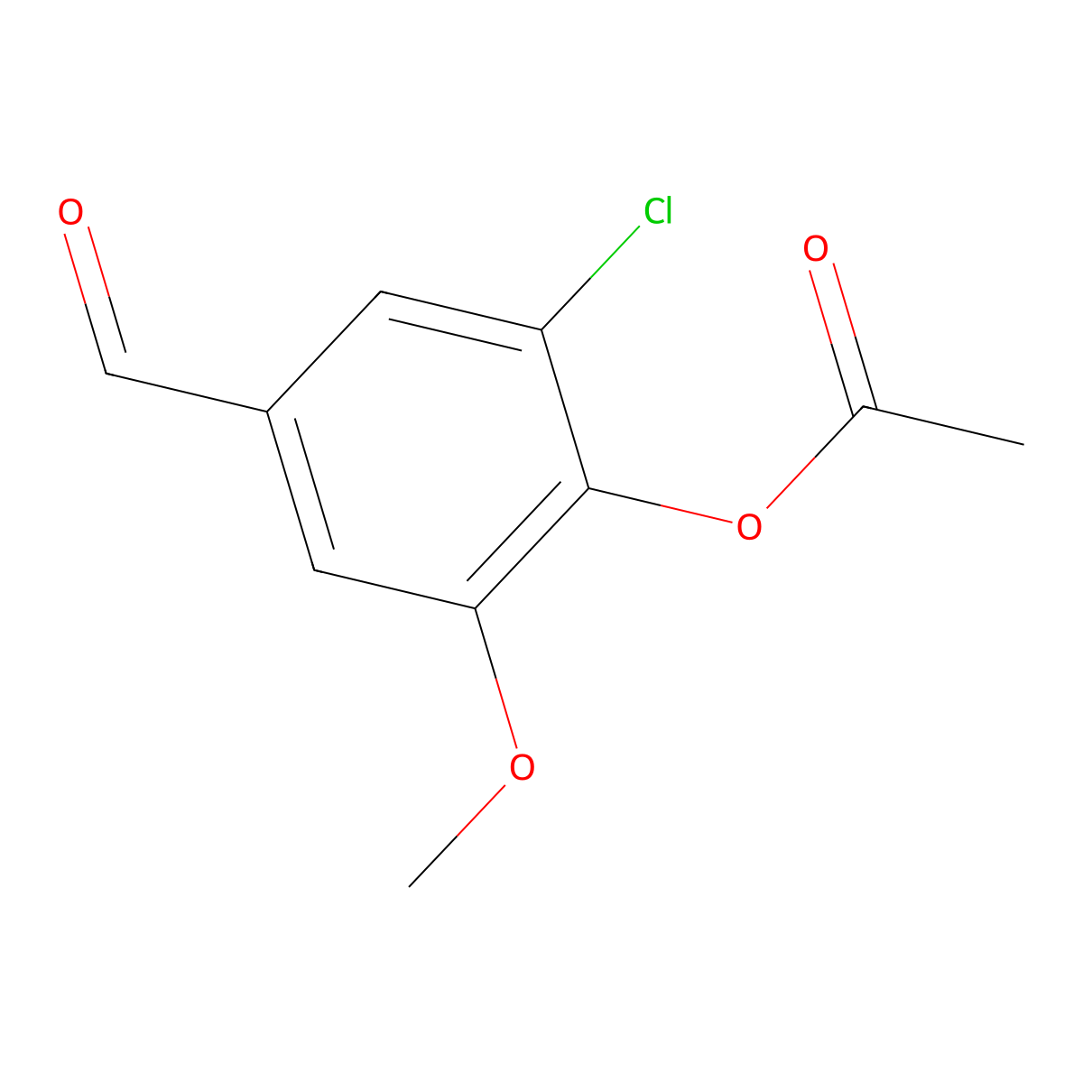 2-Chloro-4-formyl-6-methoxyphenyl acetate molecular structure, CAS 63055-10-7