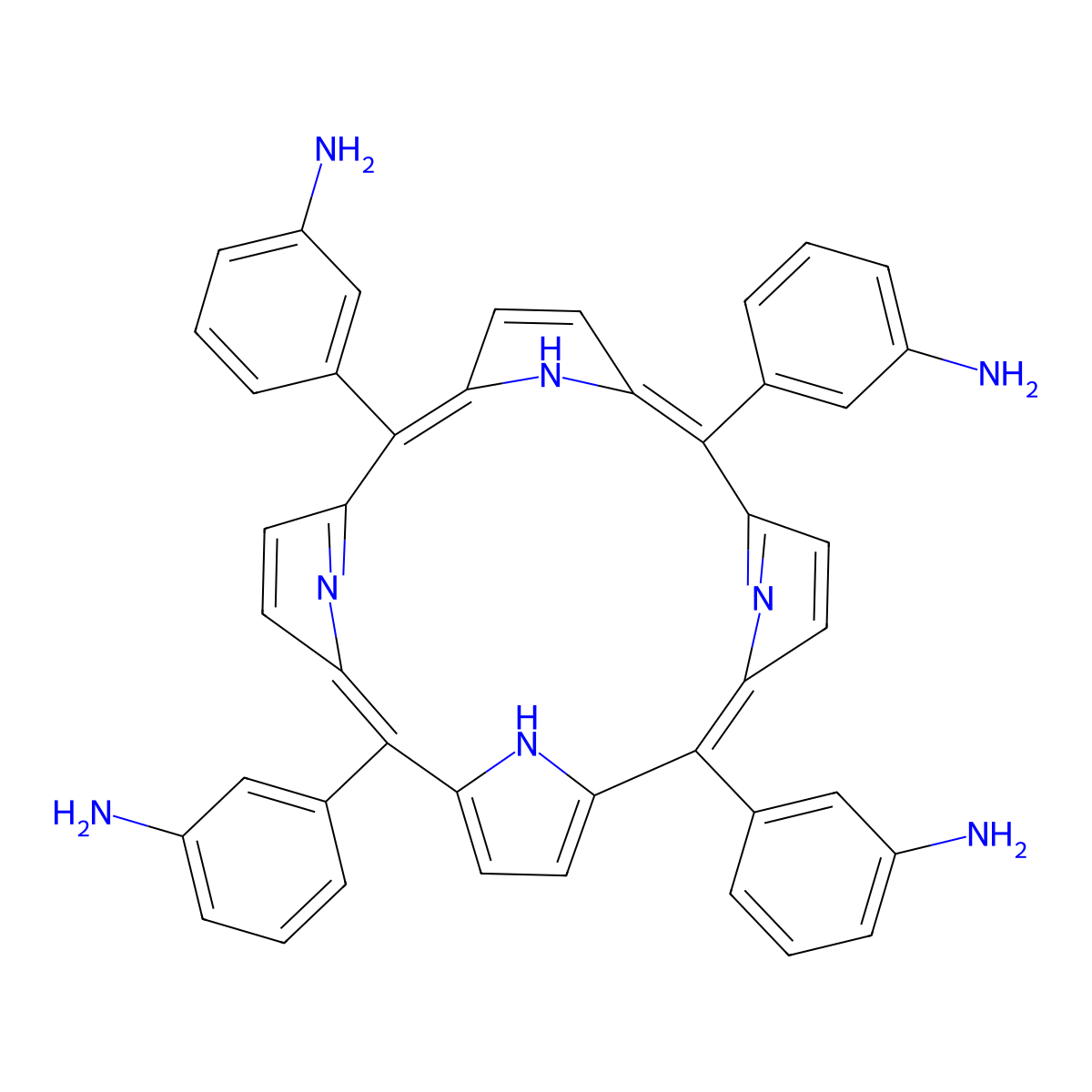 5,10,15,20-Tetrakis(3-aminophenyl)porphine molecular structure, CAS 63057-26-1