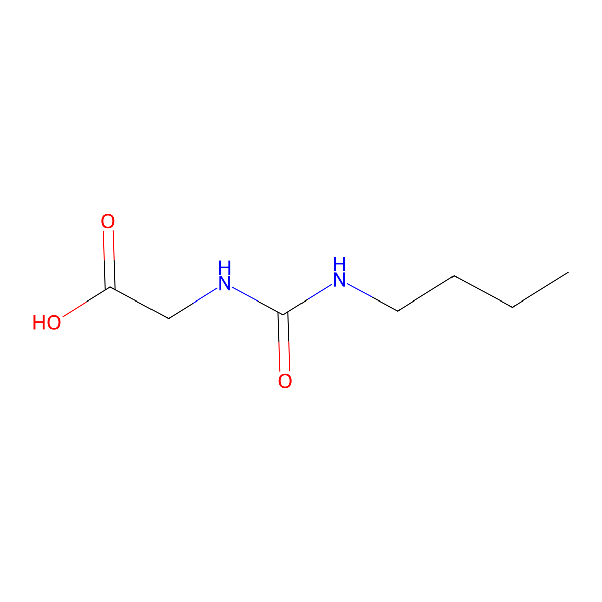 Glycine, N-((butylamino)carbonyl)- molecular structure, CAS 63059-33-6
