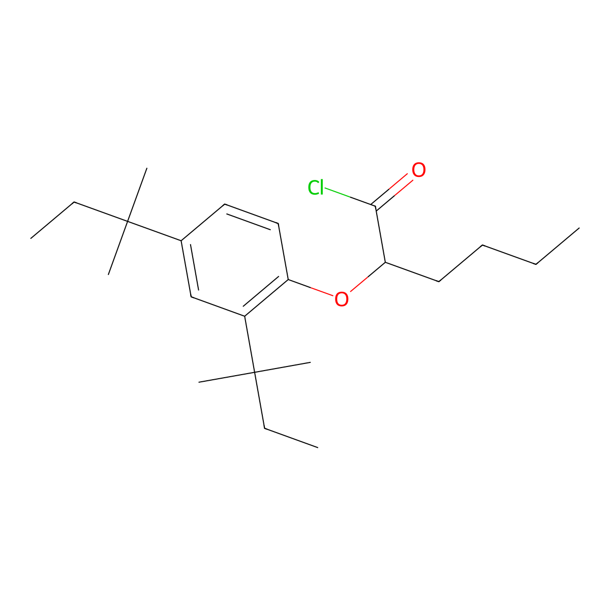 Hexanoyl chloride, 2-(2,4-bis(1,1-dimethylpropyl)phenoxy)- molecular structure, CAS 63059-55-2