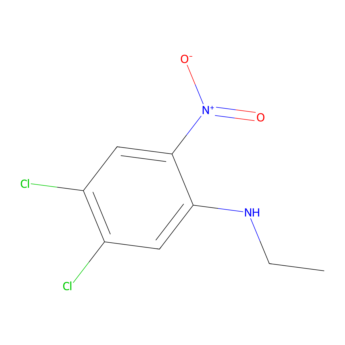 Benzenamine, 4,5-dichloro-N-ethyl-2-nitro- molecular structure, CAS 63059-56-3