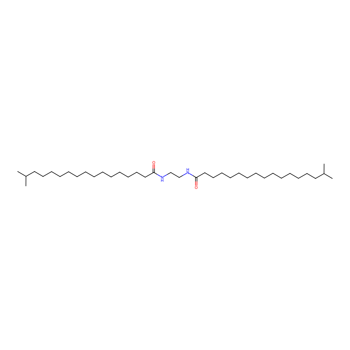 Isooctadecanamide, N,N'-1,2-ethanediylbis- molecular structure, CAS 63059-78-9