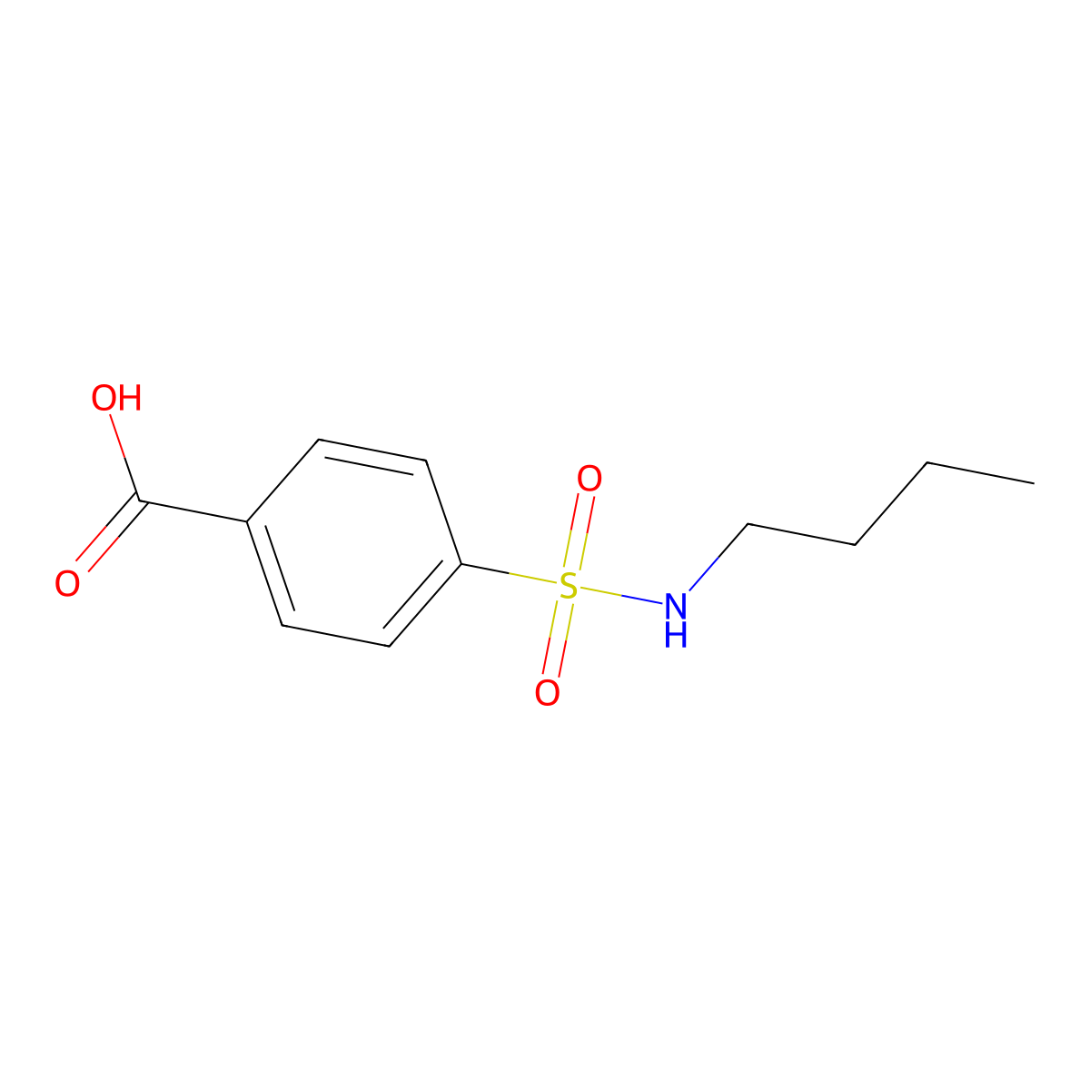 4-(Butylsulfamoyl)benzoic acid molecular structure, CAS 6306-16-7