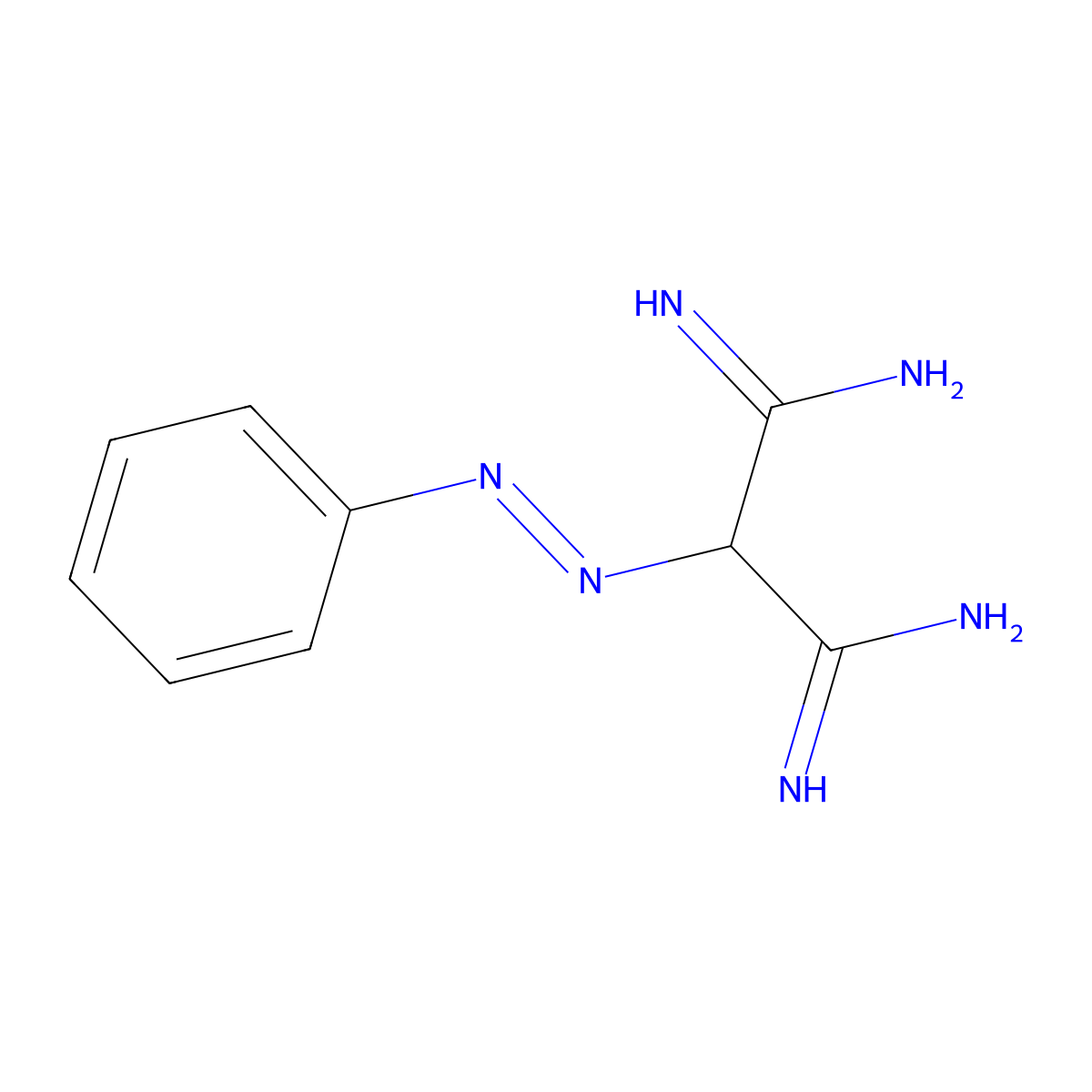 2-(Phenyldiazenyl)propanediimidamide molecular structure, CAS 6306-49-6