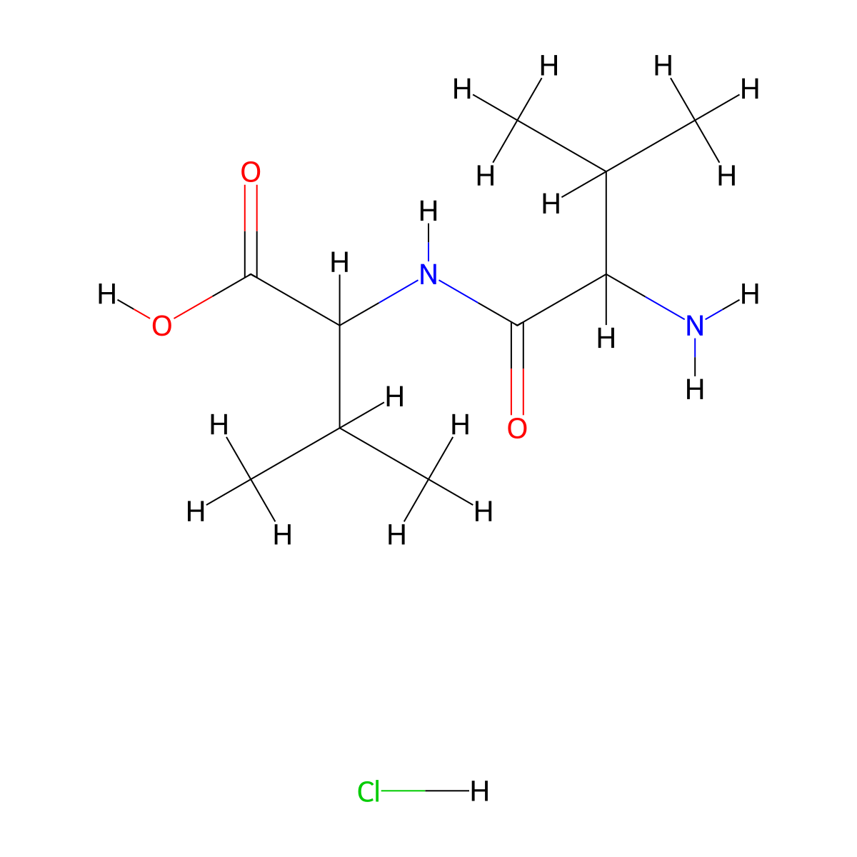 D-Valyl-L-valine hydrochloride molecular structure, CAS 6306-55-4