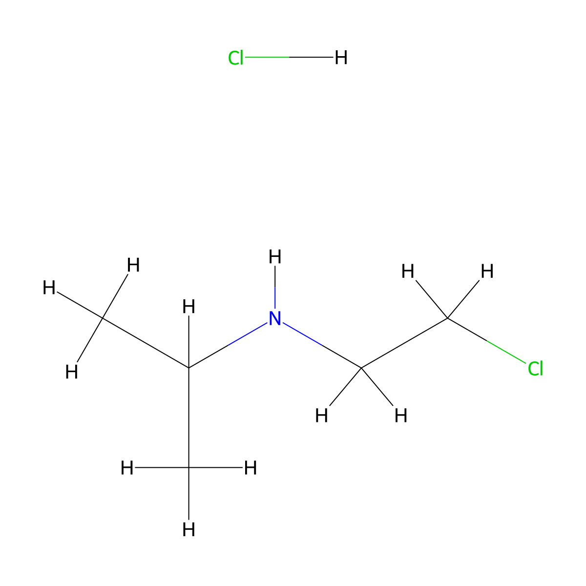 N-(2-Chloroethyl)propan-2-amine--hydrogen chloride (1/1) molecular structure, CAS 6306-61-2
