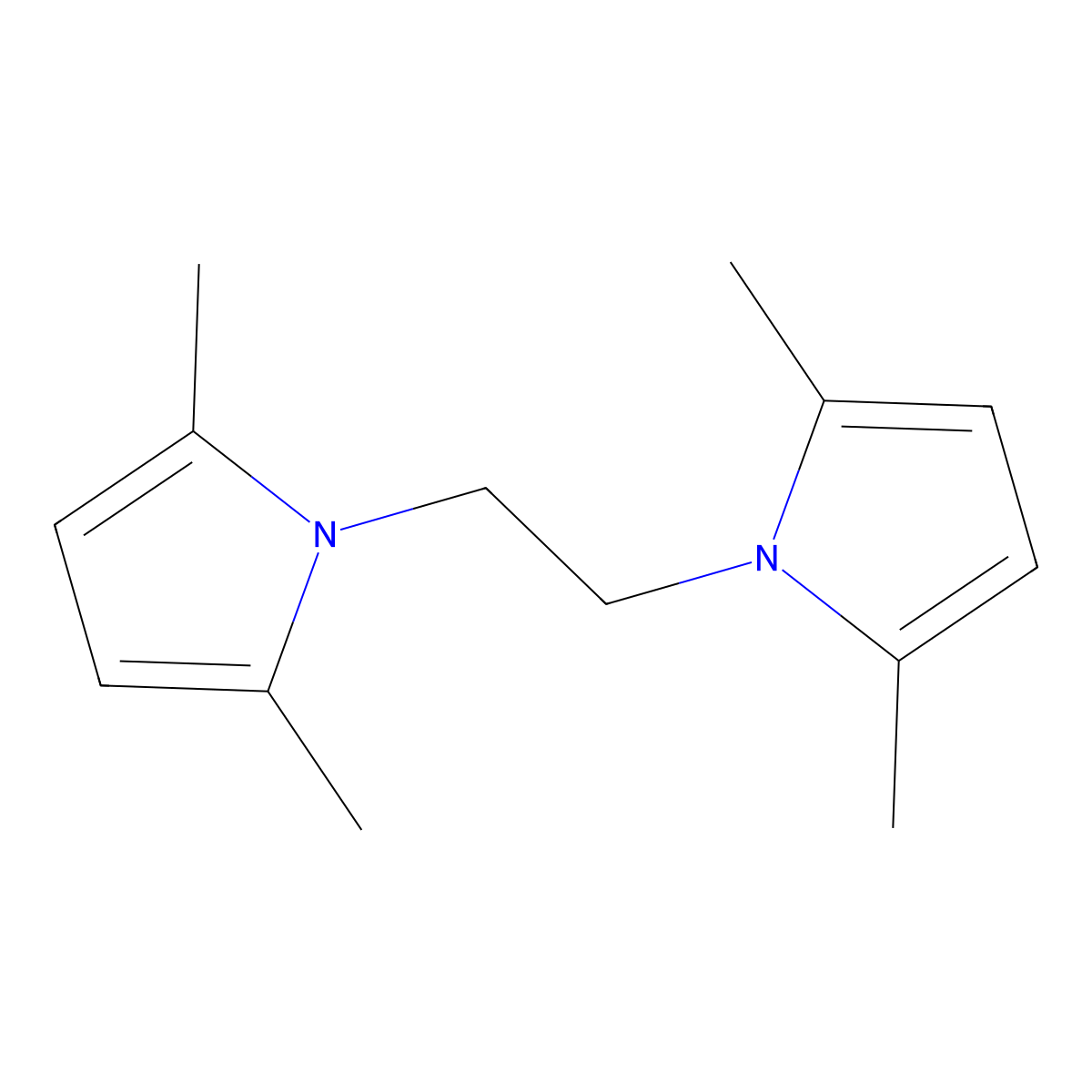 1,2-Bis(2,5-dimethyl-1H-pyrrol-1-yl)ethane molecular structure, CAS 6306-70-3