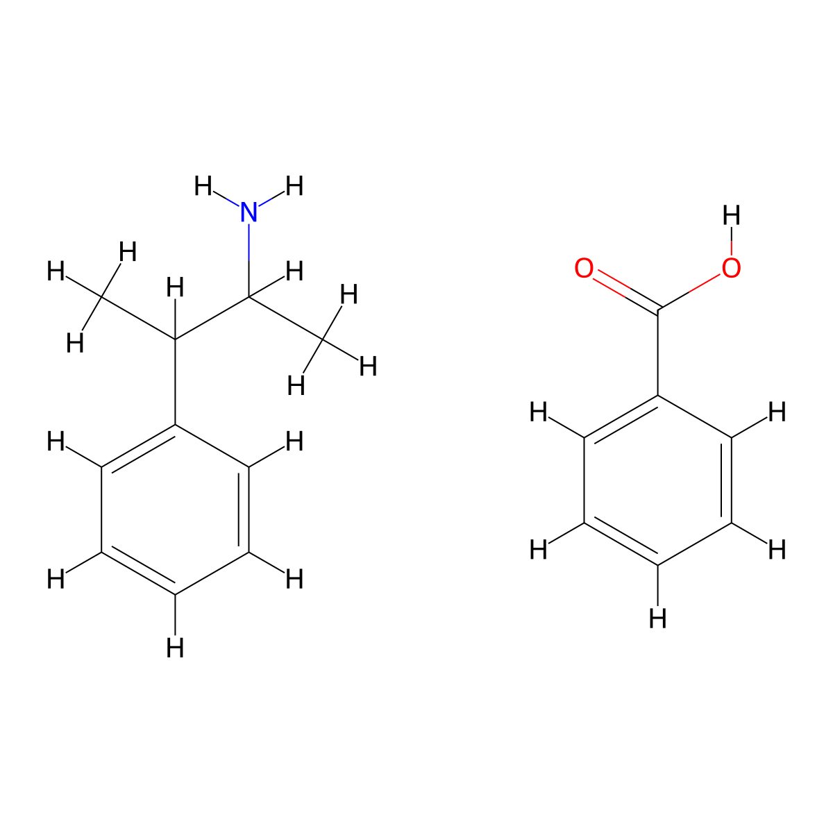 Benzoic acid;3-phenylbutan-2-amine molecular structure, CAS 6306-72-5