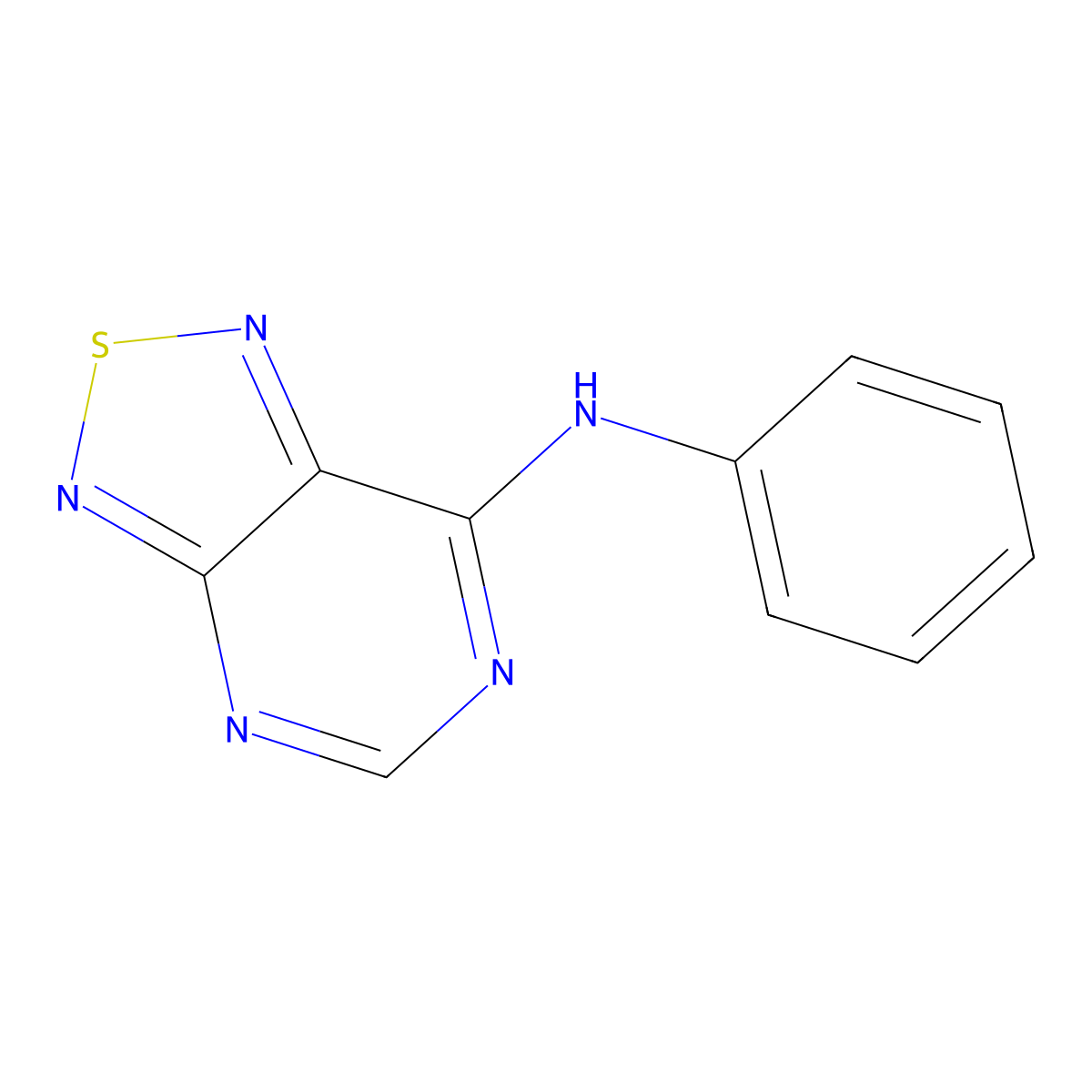 N-phenyl[1,2,5]thiadiazolo[3,4-d]pyrimidin-7-amine molecular structure, CAS 6306-88-3