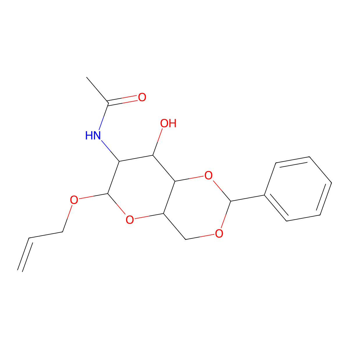 Allyl 2-(Acetylamino)-2-deoxy-4,6-O-(phenylmethylene)-a-D-glucopyranoside molecular structure, CAS 63064-49-3