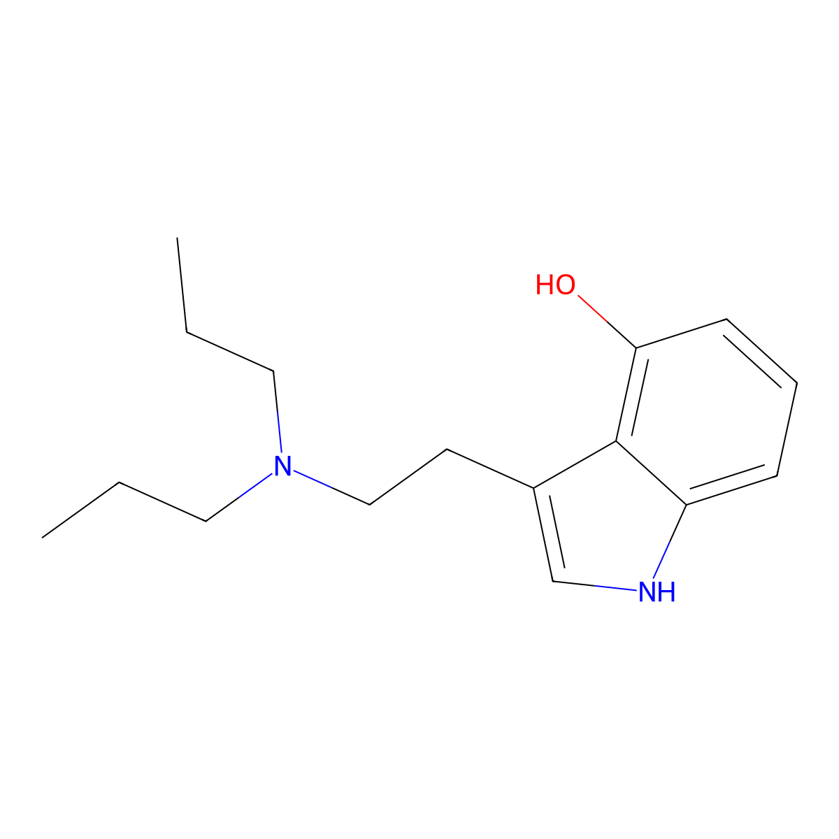 Dipropyl-4-hydroxytryptamine molecular structure, CAS 63065-88-3