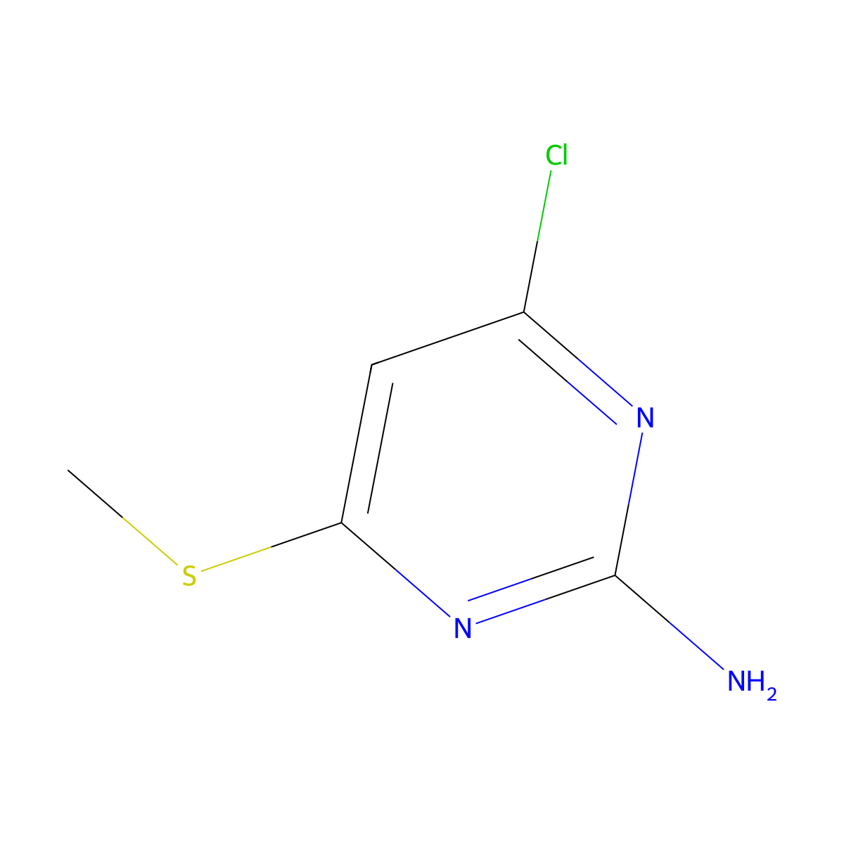 4-Chloro-6-methylsulfanylpyrimidin-2-amine molecular structure, CAS 6307-36-4