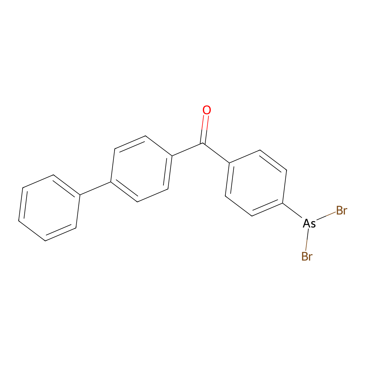 (4-Dibromoarsanylphenyl)-(4-phenylphenyl)methanone molecular structure, CAS 6307-56-8