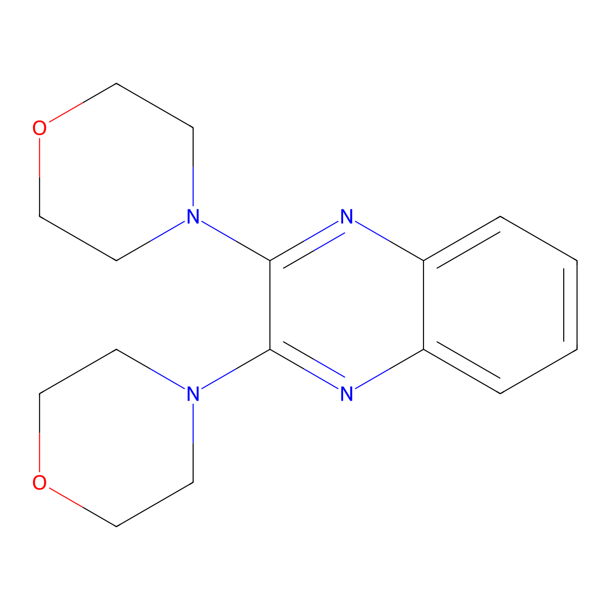 2,3-Dimorpholinoquinoxaline molecular structure, CAS 6307-64-8