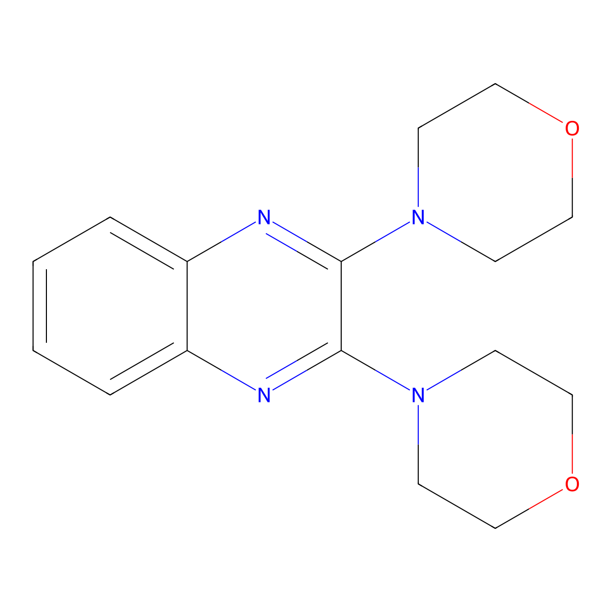 2,3-Dimorpholinoquinoxaline molecular structure, CAS 6307-64-8