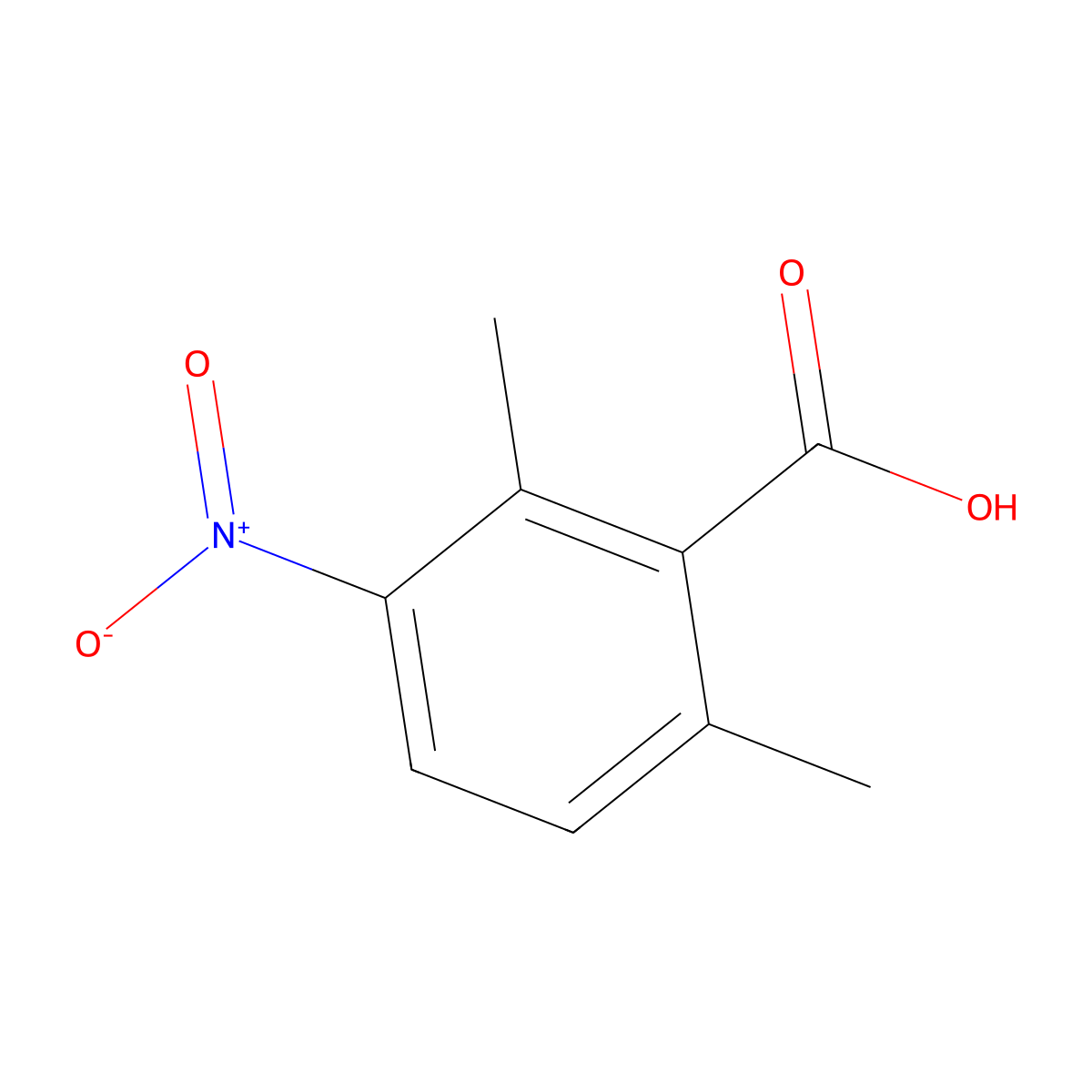 2,6-Dimethyl-3-nitrobenzoic acid molecular structure, CAS 6307-70-6