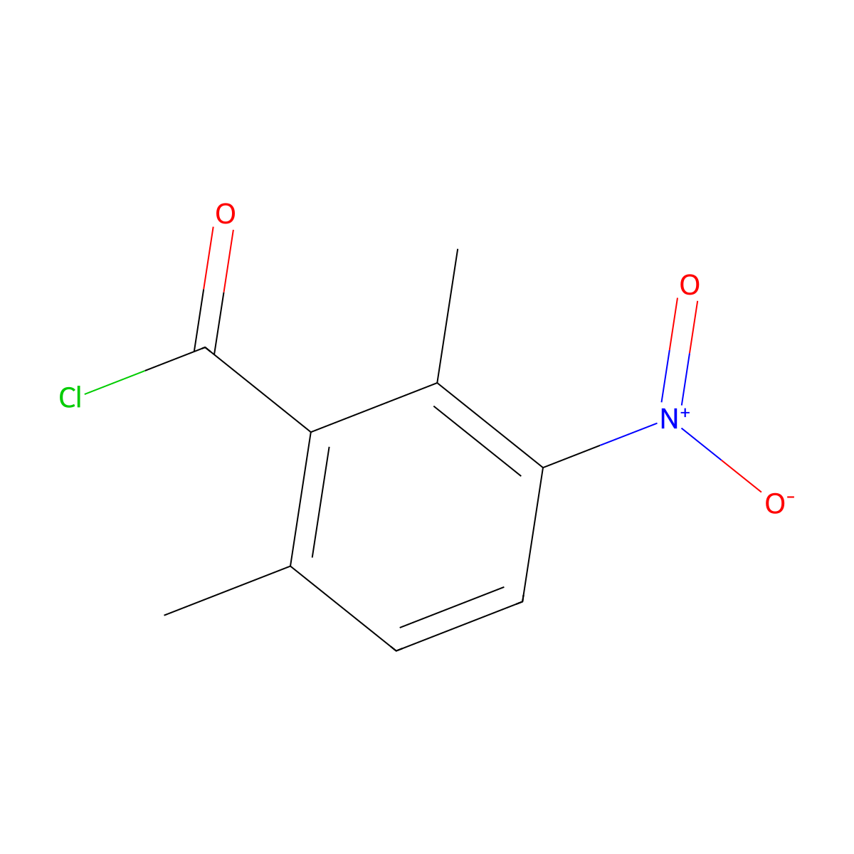 2,6-Dimethyl-3-nitrobenzoyl chloride molecular structure, CAS 6307-78-4