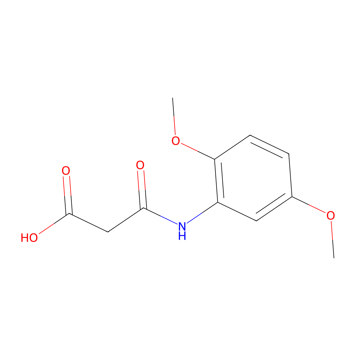 3-(2,5-Dimethoxyanilino)-3-oxopropanoic acid molecular structure, CAS 63070-58-6