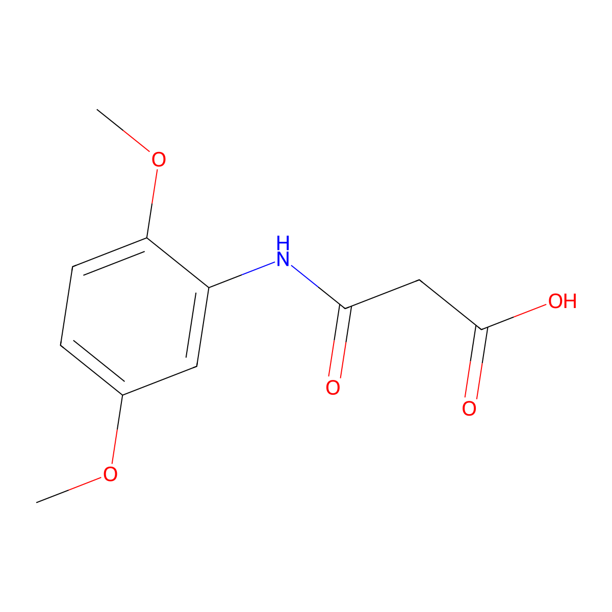 3-(2,5-Dimethoxyanilino)-3-oxopropanoic acid molecular structure, CAS 63070-58-6