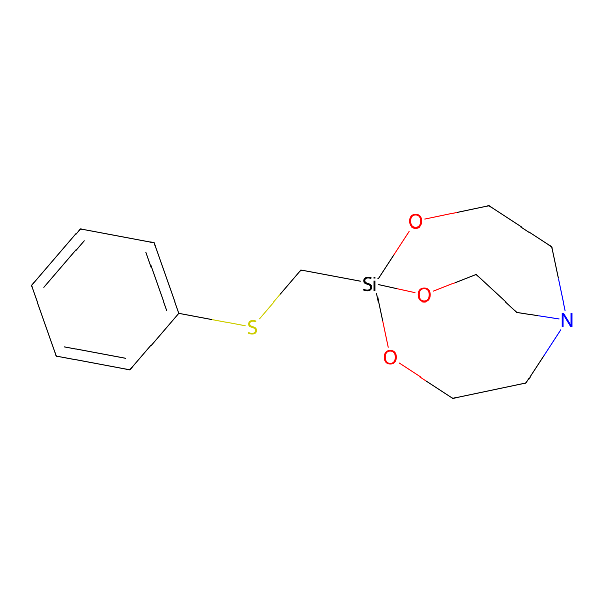 2,8,9-Trioxa-5-aza-1-silabicyclo[3.3.3]undecane, 1-[(phenylthio)methyl]- molecular structure, CAS 63071-89-6