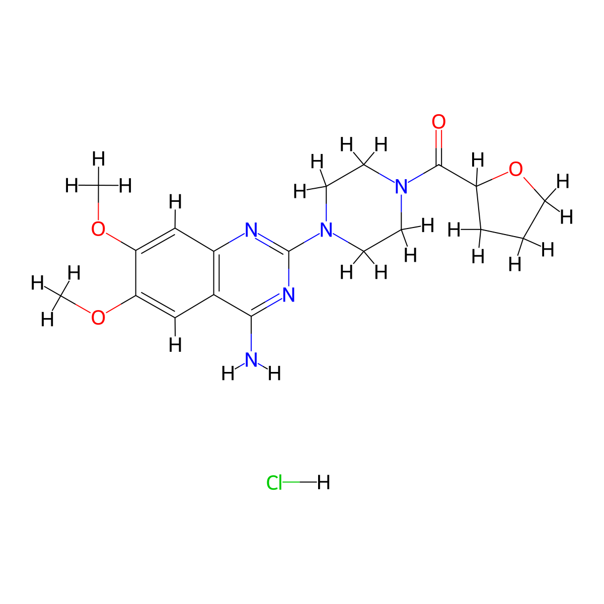 Terazosin Hydrochloride Anhydrous molecular structure, CAS 63074-08-8