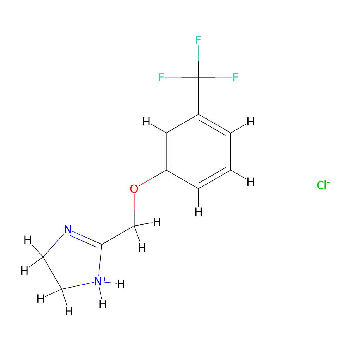 2-Imidazoline, 2-((alpha,alpha,alpha-trifluoro-m-tolyloxy)methyl)-, hydrochloride molecular structure, CAS 63074-12-4