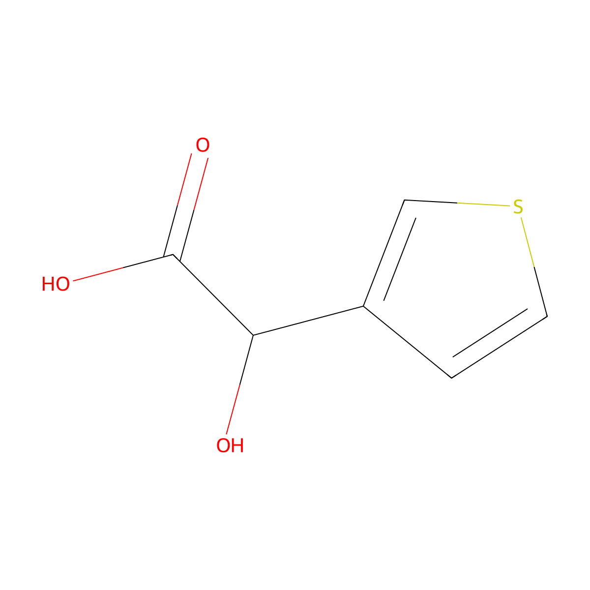 (2R)-2-Hydroxy-2-(thiophen-3-yl)acetic acid molecular structure, CAS 63075-39-8