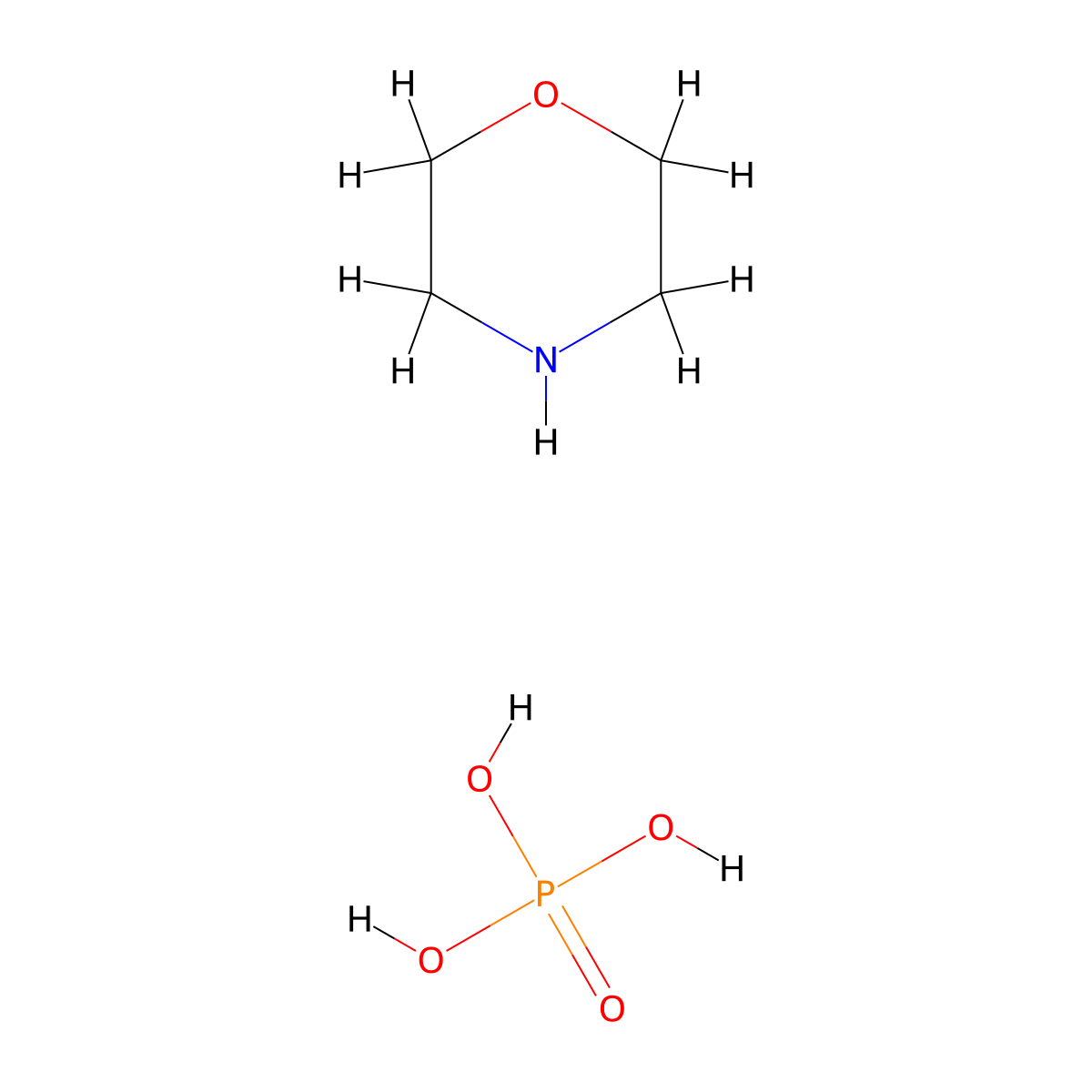Morpholine phosphate molecular structure, CAS 63079-67-4