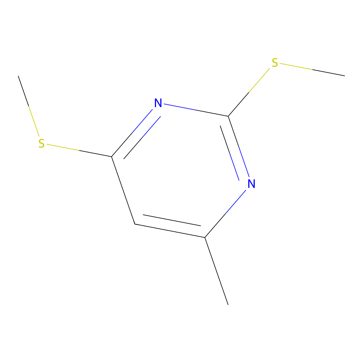 4-Methyl-2,6-bis(methylsulfanyl)pyrimidine molecular structure, CAS 6308-41-4