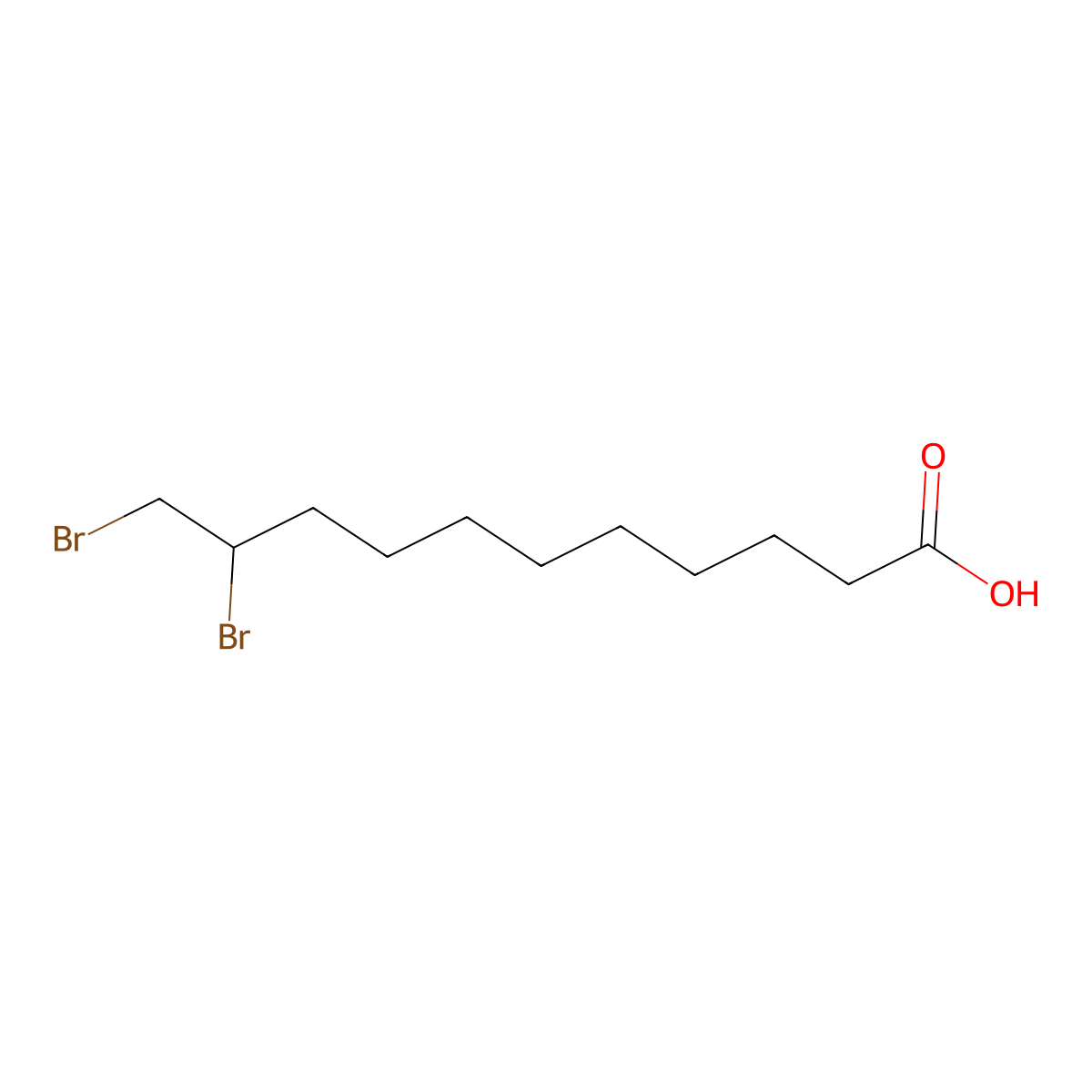 10,11-Dibromoundecanoic acid molecular structure, CAS 6308-96-9