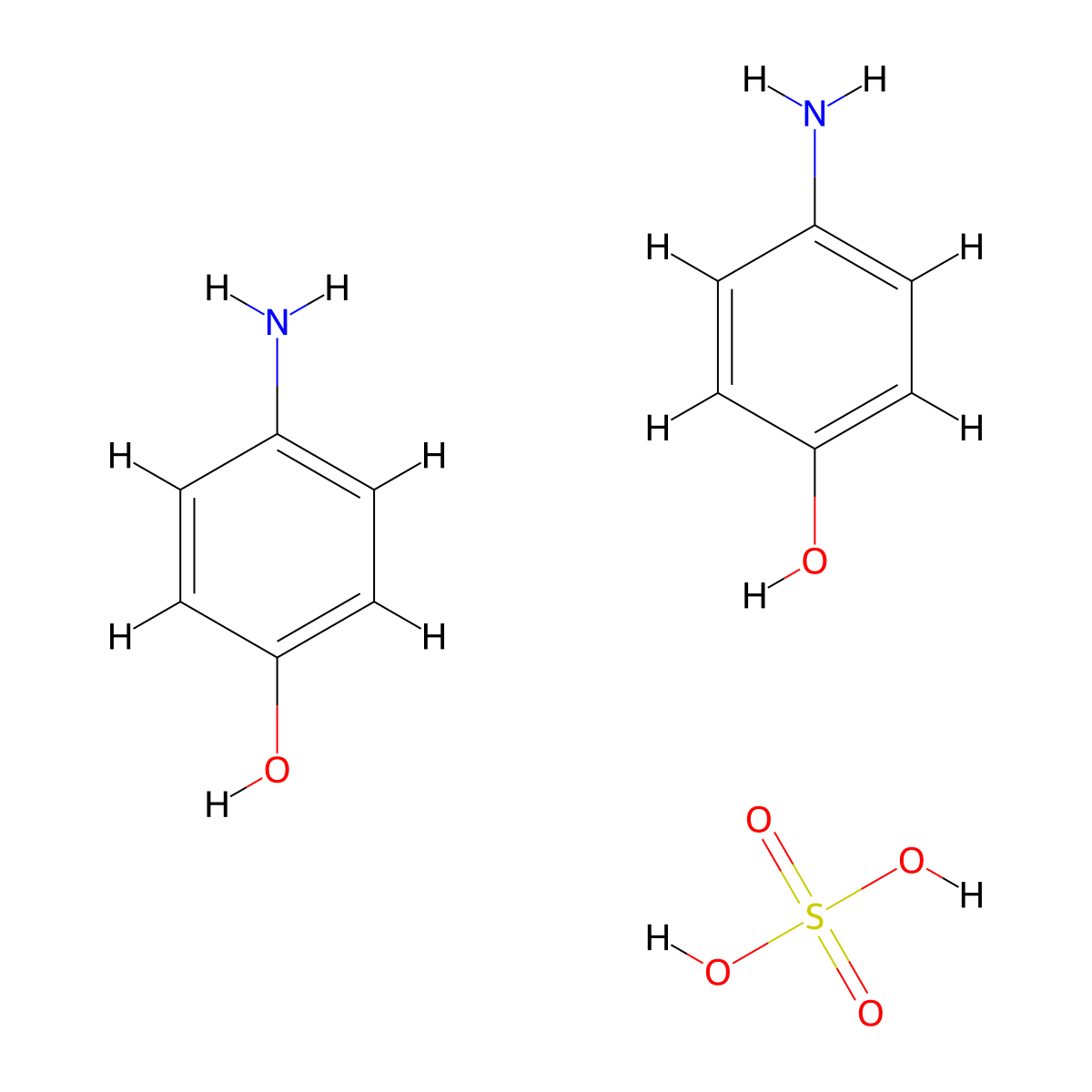 p-Aminophenol sulfate molecular structure, CAS 63084-98-0