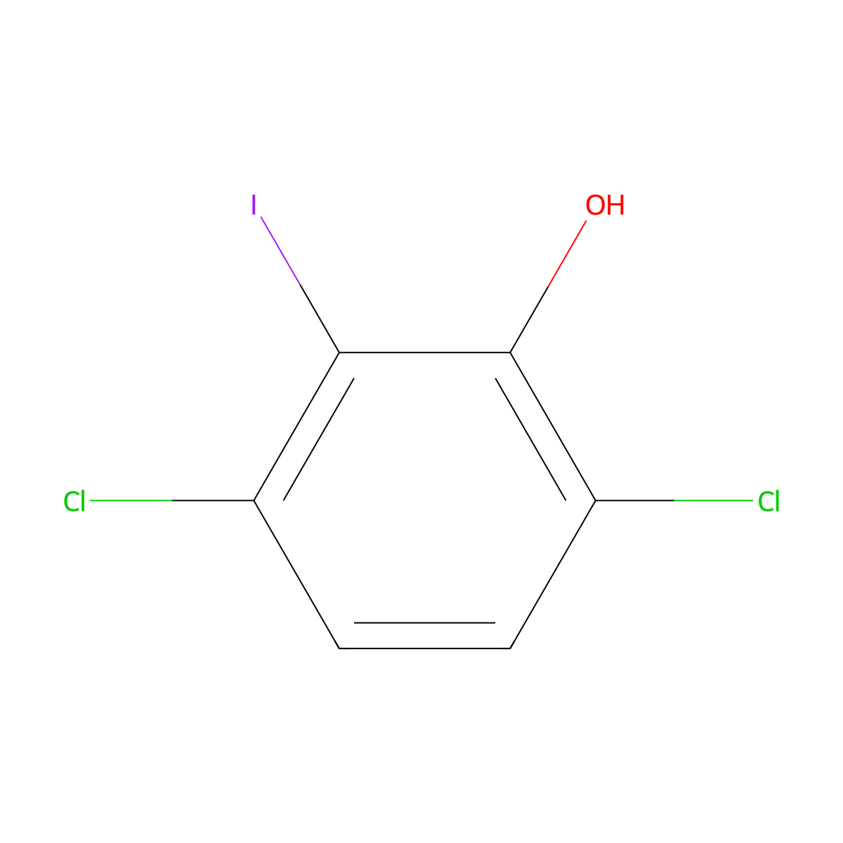 3,6-Dichloro-2-iodophenol molecular structure, CAS 63086-16-8