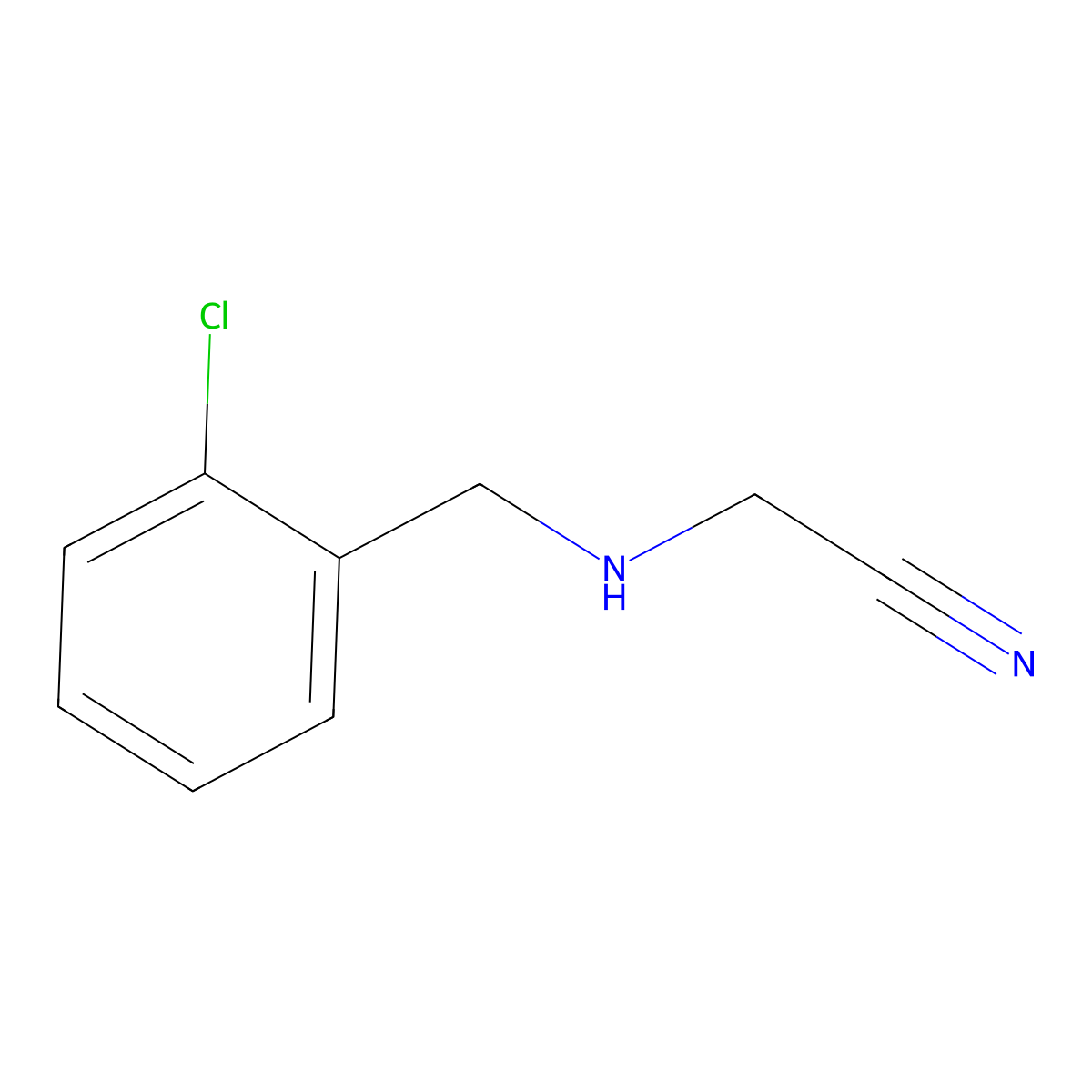 {[(2-Chlorophenyl)methyl]amino}acetonitrile molecular structure, CAS 63086-17-9