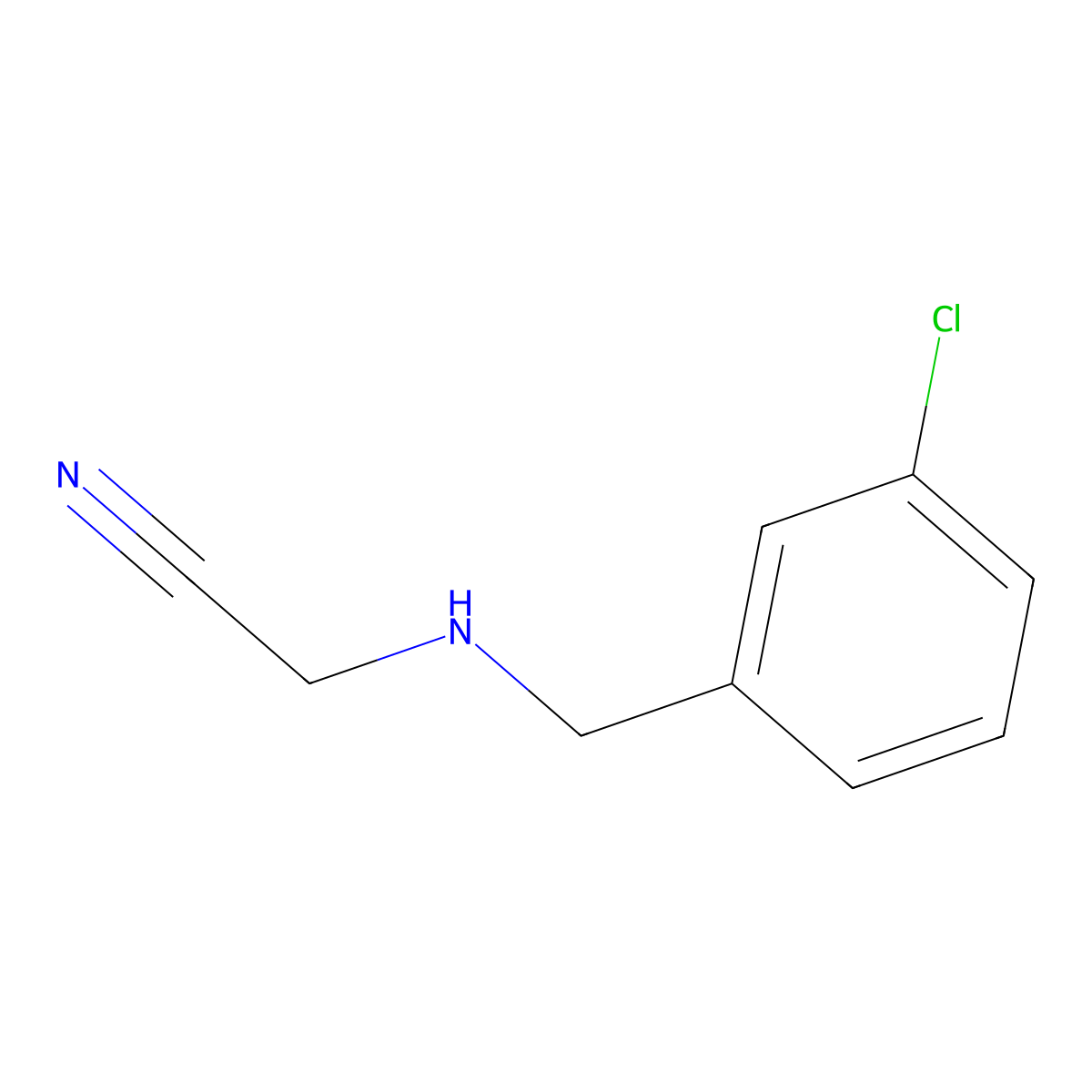 2-[(3-Chlorobenzyl)amino]acetonitrile molecular structure, CAS 63086-18-0