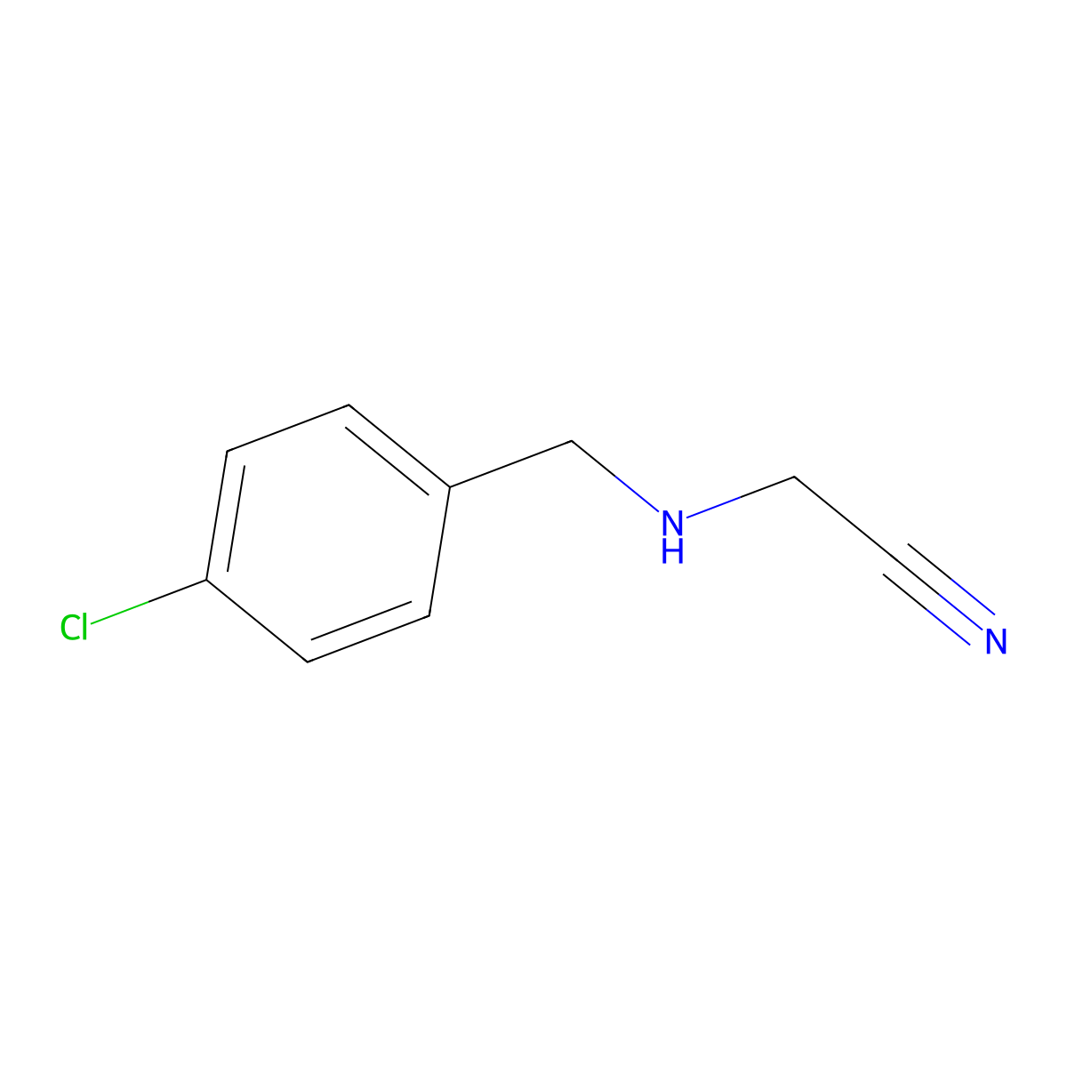 [(4-Chlorobenzyl)amino]acetonitrile molecular structure, CAS 63086-19-1