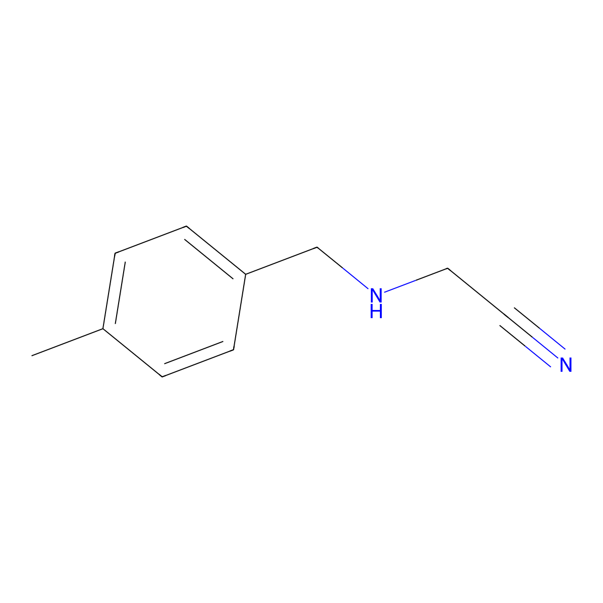 {[(4-Methylphenyl)methyl]amino}acetonitrile molecular structure, CAS 63086-23-7
